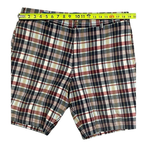 PENDLETON‎ Shorts Mens 38x10 Blue Red Plaid Cotton Chino Casual Front Hong Kong - Picture 2 of 9